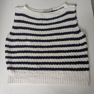 Abercrombie striped navy & white Knit Sleeveless Sweater
